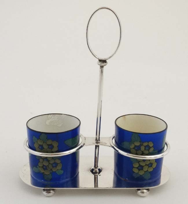 A Viceroy silver plate cruet stand, marked to base,