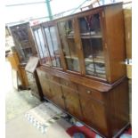 A matching mahogany suite, of sideboard with glazed top,