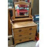 19thC Blonde walnut dressing chest CONDITION: Please Note - we do not make