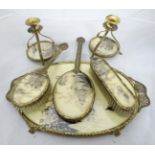 A Japanese silk dressing table set CONDITION: Please Note - we do not make