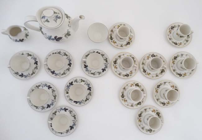 A Royal Doulton '' Burgandy '' pattern tea set , number TC1001, to include teapot, milk jug, - Image 12 of 19