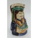 A 19thC Majolica Toby Jug in the form of a bearded,