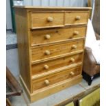 A modern pine tall boy/ chest of drawers (2+4) CONDITION: Please Note - we do not