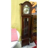 A 21stC longcase 3 train Grandmother clock with glazed front with Westminster chimes,