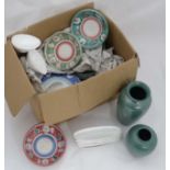 A box of assorted ceramics to include Poole and Wedgewood and others CONDITION: