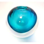 A Studio Art glass vase of spherical form 5 1/2" high x approx 6" wide CONDITION: