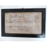 Poster: A framed printed diagram poster of London Midland & Scottish Railway (L. T & S.
