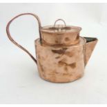 Decorative Metalware : A 19thC Arts and Crafts embossed copper hot water jug 8 3/4" high x 12"