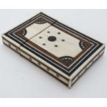 A c.1900 Indian ivory sandalwood and Vizagapatam micormosaic card case.