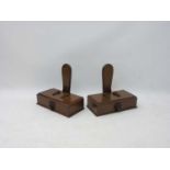 Irish Plate Stands : Pair of early - mid mahogany plate stands with lions mask decoration.