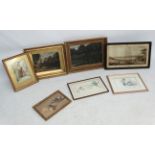 An assorted collection of pictures including: A Filatoff , watercolour ' Alger',