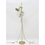 Vintage Retro : A Danish designed brushed aluminium twin lamp multi directional spot lamp /