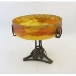 Muller Freres Luneville An early 20thC cameo glass centre piece on a ....