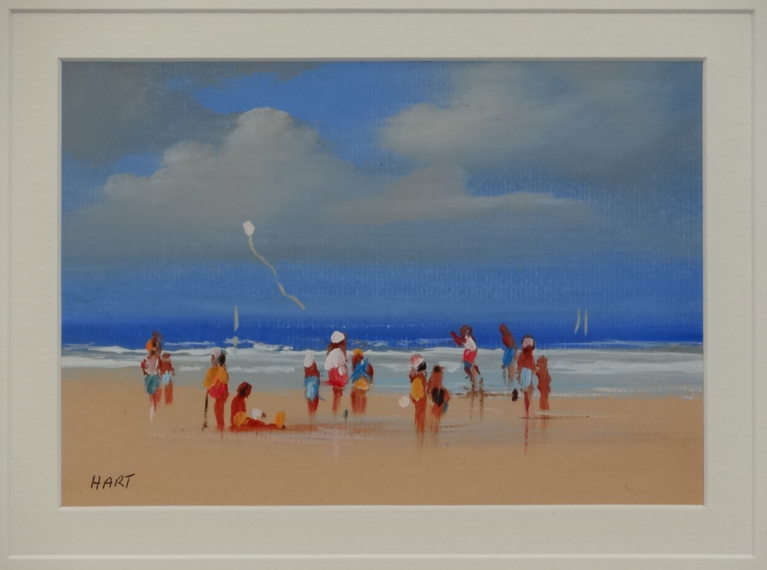 HART XX, Acrylic on board, Beach scene, Signed lower left . - Image 3 of 5