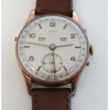 Arbu - a gentleman's Arbu Calendar Wristwatch with silvered circular dial , signed ,