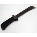 Militaria : A WWII USAF - issue Folding Survival Machete , the blade stamped ' Cattaraugus USA ' ,