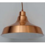 Vintage Retro :A Danish designed Pendant light / Lamp with copper livery , white under ,