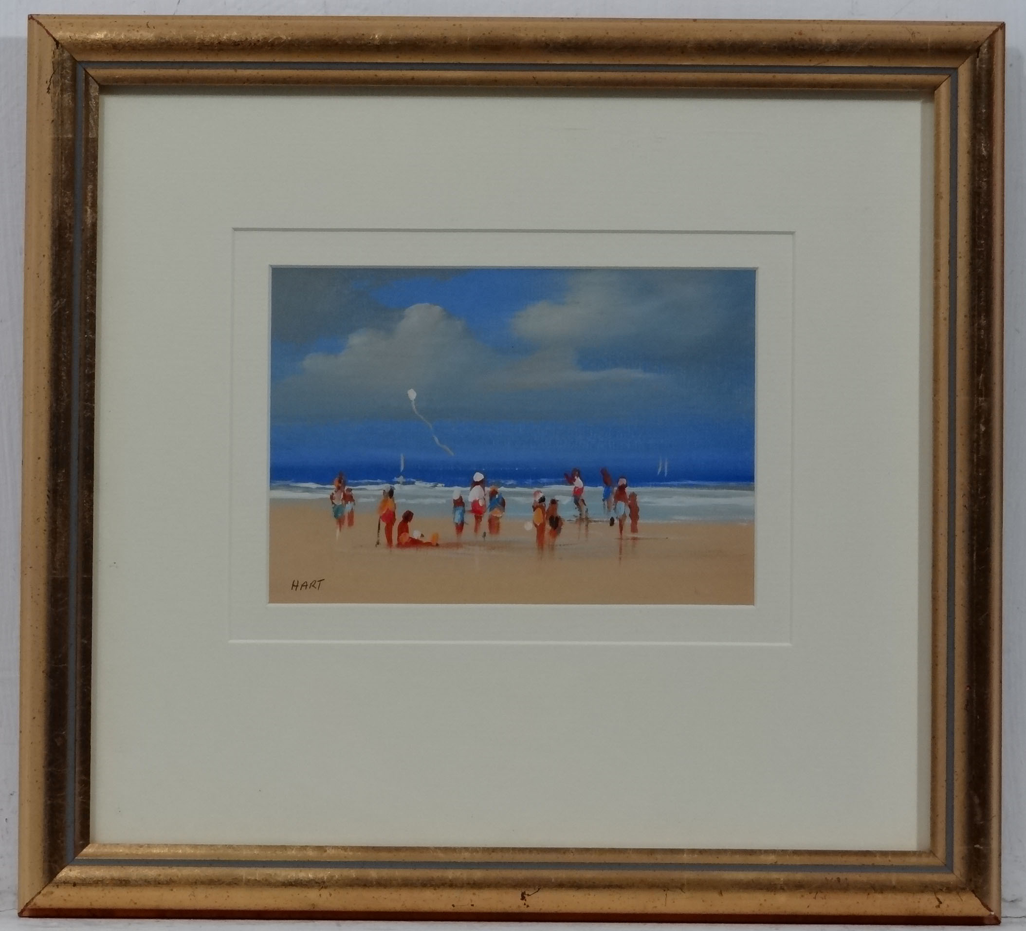 HART XX, Acrylic on board, Beach scene, Signed lower left .