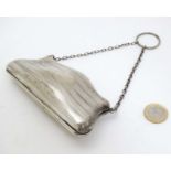 A ladies silver plate purse with banded decoration. Maker Boots Pure Drug Co.