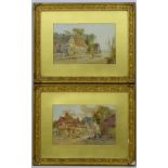 W Ramsey XIX, Watercolour, a pair, 'Old fashion Cottage near Colchester ', &,