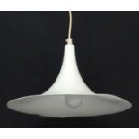 Vintage Retro :A Danish designed ' Semi ' Pendant light / Lamp with white livery ,