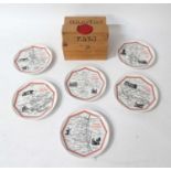 A Porcelaine d'Auteuil Paris France Grands Vin boxed plate collection each featuring a different