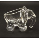 A late 20th /early 21stC French studio glass dish by Art Vannes formed as an elephant,