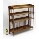 A Georgian mahogany 4-tier bookcase with brass mounts 45" high x 43" wide CONDITION: