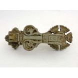 Arts and crafts : ' Kenrick ' a painted cast iron door knocker marked verso.