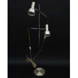 Vintage Retro : A Danish designed brushed aluminium twin lamp / multi directional spot lamp /