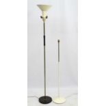 Vintage Retro : a Scandinavian uplighter and standard lamp together with another ,