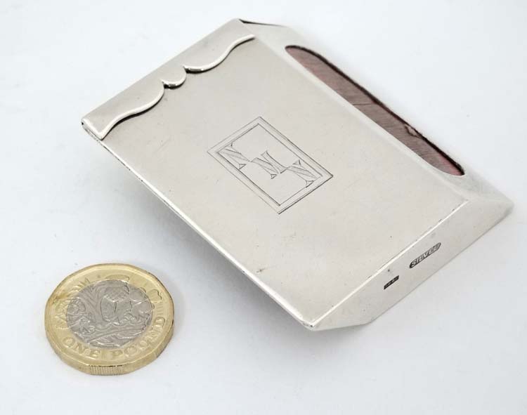 A silver vesta / matchbox case with hinged lid and marked under ' Silver J. - Image 3 of 5