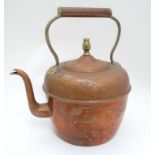 A late 19thC / early 20thC copper and brass kettle.