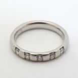 A platinum ring set with 5 diamonds CONDITION: Please Note - we do not make