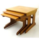 Vintage Retro : a Mid Century nest of tables, ,three of teak construction,