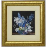 MBM 1925, Gouache, Still life of flowers, Signed and dated lower right.