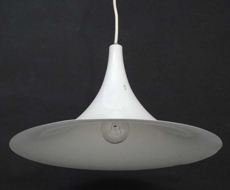 Vintage Retro : A Danish designed Pendant light / Lamp with white livery , model Semi ,