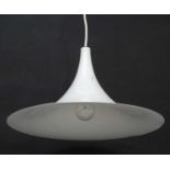 Vintage Retro : A Danish designed Pendant light / Lamp with white livery , model Semi ,