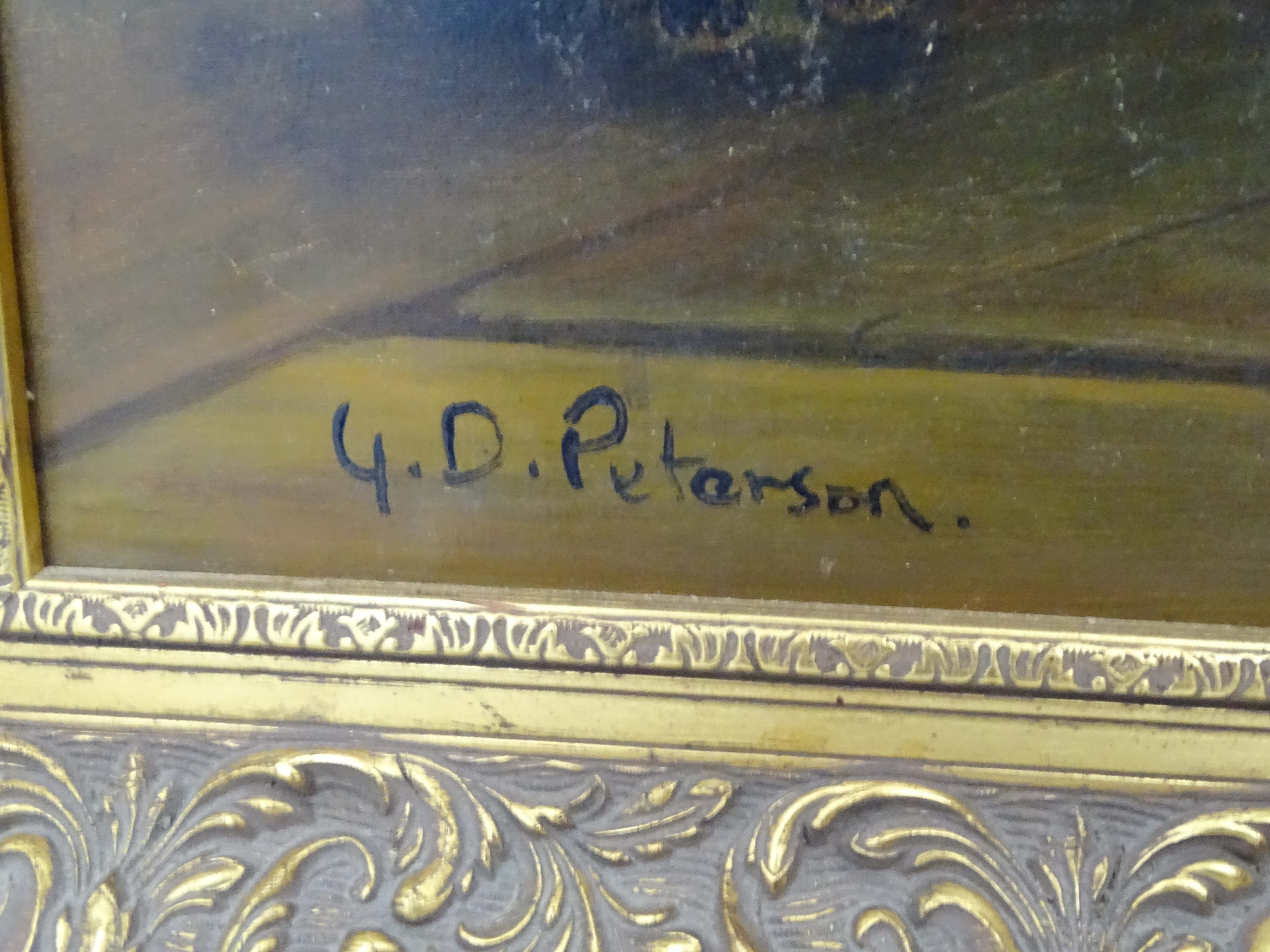 G D Peterson XX Continental, Oil on canvas, The Tyrolean Autoharp musician, Signed lower left. - Image 4 of 4