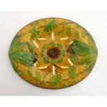 A Victorian Majolica basket weave bread plate ,