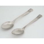 A pair of silver teaspoons hallmarked Birmingham 1962 maker Arthur Price & Co Ltd.