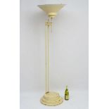 Vintage Retro : an Art Deco style uplighter standard lamp with circular stepped base ,