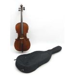 Musical Instruments : An early-to-mid 20thC 1/2 size Cello ,