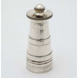 A silver plate pepper mill / grinder with mechanism marked Park Green & Co. Ltd.