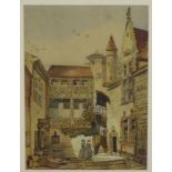 Two 19th C watercolours; “Verona”, monogram JMR and dated 1882 lower right,