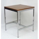 Vintage Retro : a 1960/1970's Knoll table with veneered top and chromed legs and stretchers ,