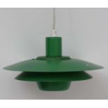 Vintage Retro : A Danish designed Jeka Pendant light / Lamp with green livery , model Viola 3013P ,