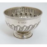 A small silver pedestal bowl hallmarked London 1898 maker William Hutton & Sons Ltd.