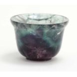 A small hardstone Blue John style bowl,