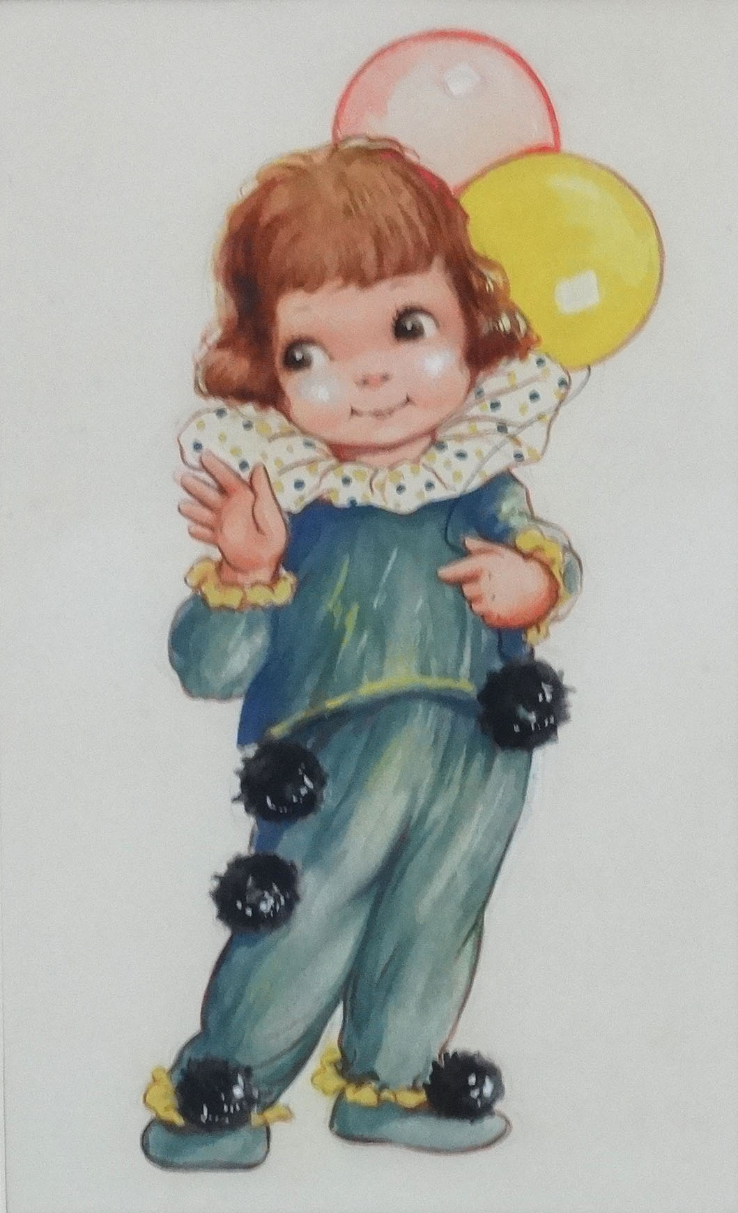 Manner of Mabel Lucie Attwell ( 1879-1964), Pencil , watercolour and Gouache, Balloon Girl, - Image 2 of 3